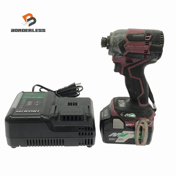 ☆中古品☆HiKOKI ハイコーキ 36V コードレスインパクトドライバー WH36DC マルチボルトバッテリー1個 充電器137984 - 1