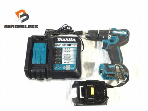 ☆中古品☆ makita マキタ 18V 充電式震動ドライバドリル HP487D 青/ブルー 本体+バッテリー1個(6.0Ah)充電器129142