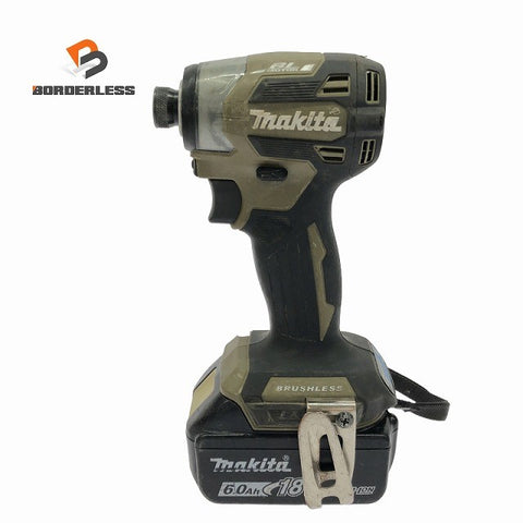 ☆中古品☆makita マキタ 18V 充電式インパクトドライバ TD173D オリーブ バッテリー1個(6.0Ah)付 締め付け 大工 DIY134644