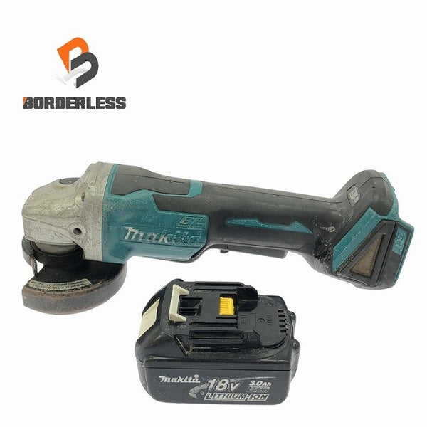 ☆中古品☆makita マキタ 18V 100mm 充電式ディスクグラインダー GA408D バッテリ1個(18V3.0Ah)付 コードレス ディスクサンダー - 1