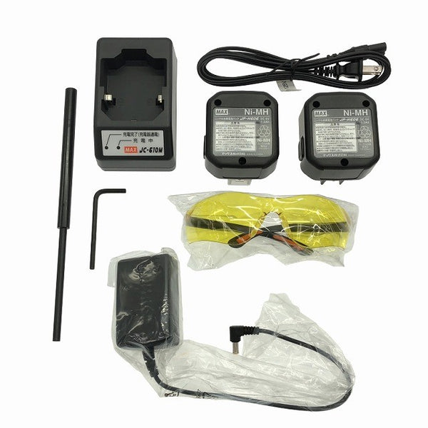 ☆極美品☆ MAX マックス 6V 充電式ガスネイラ GS-738C2 バッテリー2個(1.5Ah)充電器+パーツ+ケース 鋲打/釘/ピン120929 - 10