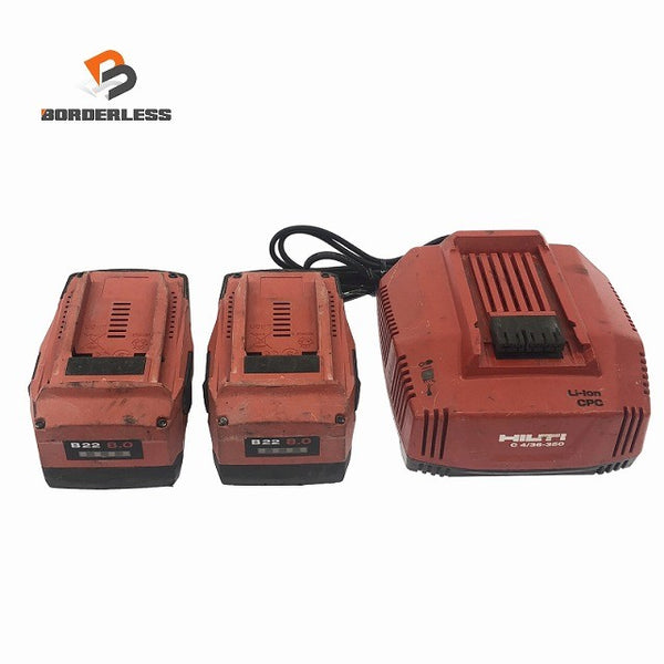 ☆中古品☆HILTI ヒルティ 21.6V 8.0Ah バッテリー2個 B 22/8.0 充電器 C4/36-350135915 - 1