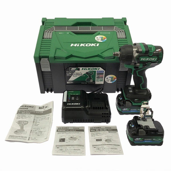 ☆中古極美品☆HiKOKI ハイコーキ 36V コードレスインパクトレンチ WR36DE(2XPSZ) バッテリ2個 充電器 ケース付 630N・m 充電式130516 - 3