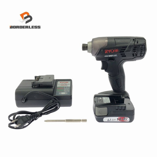☆中古品☆RYOBI リョービ 14.4V 充電式インパクトドライバー BID-1415 バッテリ1個(1.5Ah) 充電器付 コードレス バッテリー式130471 - 1