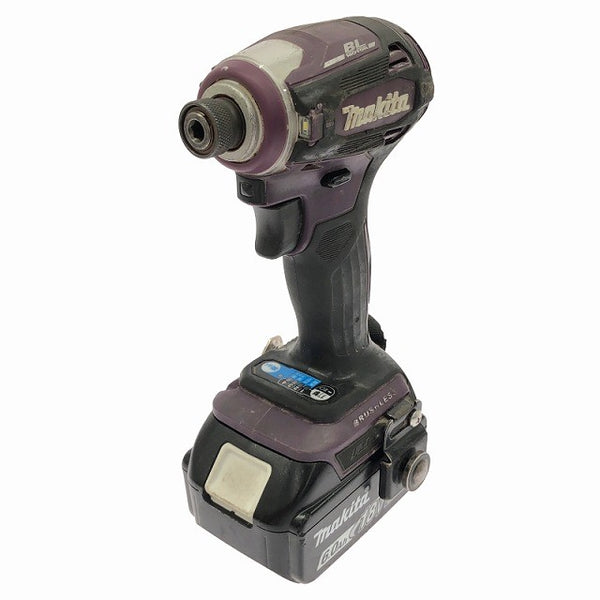 ☆中古品☆makita マキタ 18V 充電式インパクトドライバ TD172D 本体+バッテリー2個(18V 6.0Ah) 付き 電動工具134214 - 2