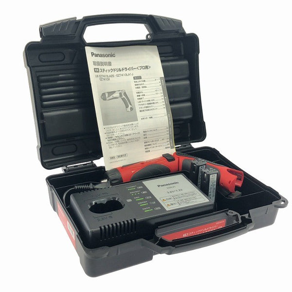 ☆未使用品☆Panasonic パナソニック 3.6V 充電スティックドリルドライバー EZ7410LA2SR1 赤 バッテリ2個(1.5Ah) 充電器 ケース138479 - 2