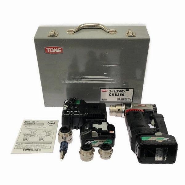 ☆未使用保管品☆TONE トネ 36V コードレス建方1番 CKS250 幅211mm シャーレンチ バッテリー2個(BSL36B18)充電器+パーツ+ケース132881 - 3