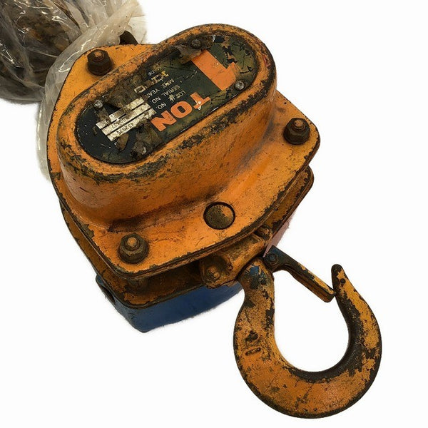 ☆中古品2個セット☆KITO キトー チェーンブロック M3形 CB010 荷重1.0ton/1ton 揚程2.5m 手動式 チェンブロック 吊り具 荷揚げ機135681 - 7