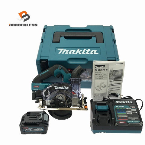 ☆未使用品 ケースに傷☆makita マキタ 40Vmax 125mm 充電式防じんマルノコ KS001GRDX バッテリ2個 急速充電器 ダストカバー仕様137311