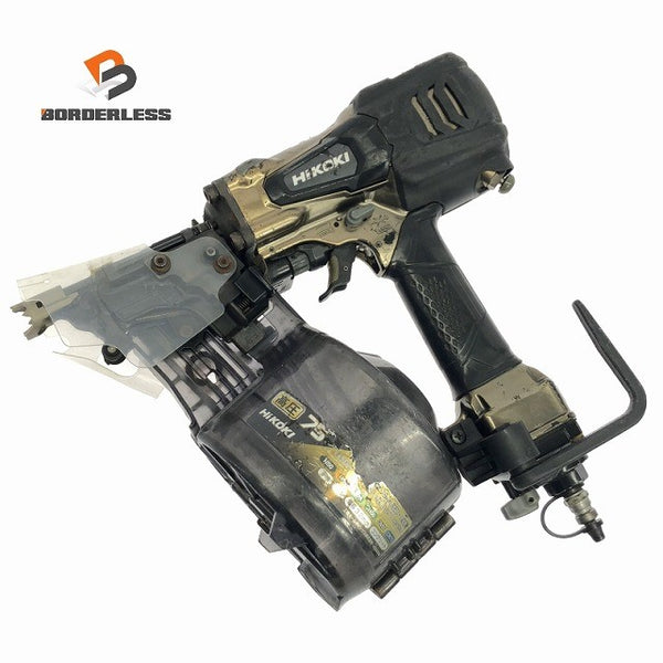 ☆中古品☆HiKOKI ハイコーキ 75mm 高圧ロール釘打機 NV75HR2(S)？ 切り替え機構付き エアーツール 大工道具123361 - 1