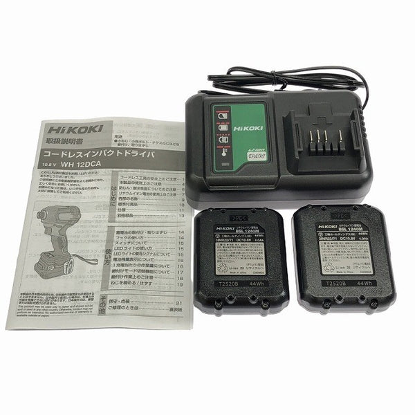 ☆未使用品☆ HIKOKI ハイコーキ 10.8V コードレスインパクトドライバー WH12DCA(2LSB)バッテリー2個(4.0Ah)充電器 ケース付127872 - 10