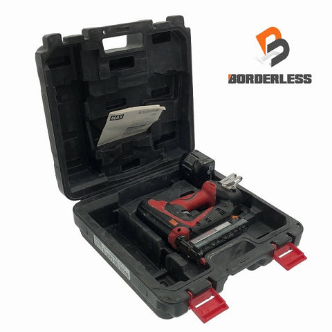 ☆中古品☆MAX マックス 充電式ピンネイラ TJ-35P3 バッテリ1個(18V 5.0Ah) ケース付 - 0