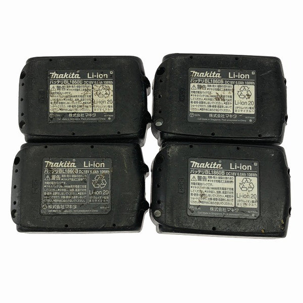 ☆中古品 5点セット☆makita マキタ 18V 6.0Ah 純正 リチウムイオンバッテリー BL1860B×4台 急速充電器 DC18RF136119 - 9