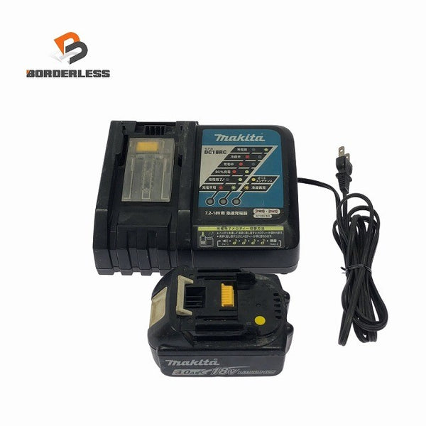 ☆中古品セット☆makita マキタ 18V 純正リチウムイオンバッテリー BL1830B(18V 3.0Ah) 充電器 DC18RC付 蓄電池124680 - 1
