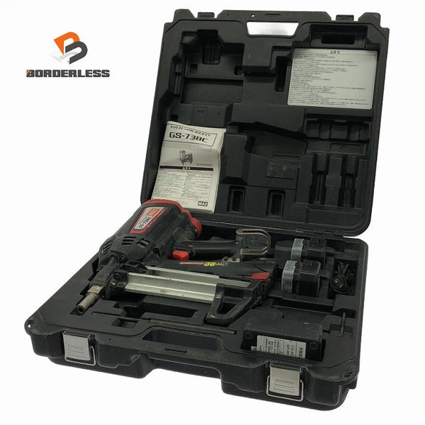 ☆中古品☆ MAX マックス 6V 38mm ガスネイラ GS-738C バッテリー2個(6V 1.5Ah)充電器 ケース付 ピン打ち機/くぎ打機/クギ129727 - 1