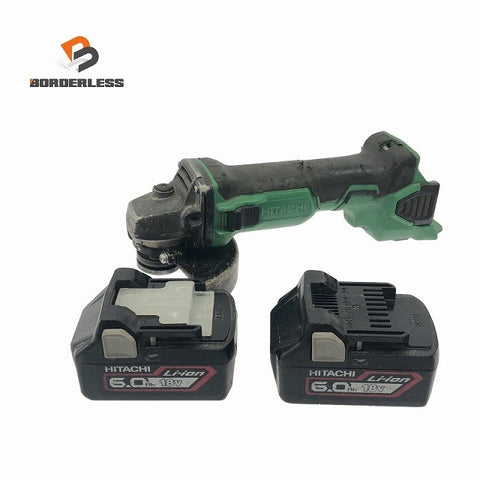 ☆中古品☆ HITACHI 日立工機 18V 100mm コードレスディスクグラインダ G18DBVL 本体+バッテリー2個(6.0Ah)116853