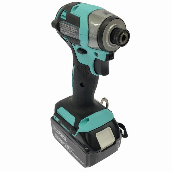 ☆極美品 充電回数1回☆makita マキタ 18V 充電式インパクトドライバ TD173DGXTB ターコイズブルー バッテリ2個(6.0Ah) 充電器136078 - 5