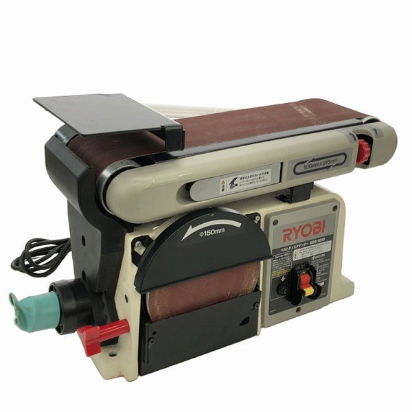 ☆美品☆RYOBI リョービ 100V ベルトディスクサンダ BDS-1010 サンドペーパー 100mmx915mm 5枚付  研磨 DIY132903 - 2