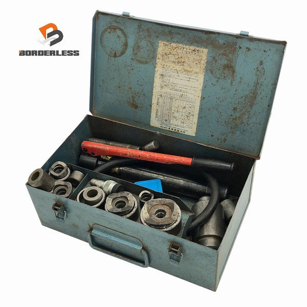 ☆中古品☆IZUMI イズミ 泉精器 油圧式パンチャー SH-10-1 油圧ポンプ ケース付 手動式 ノックアウトパンチャー133259 - 1