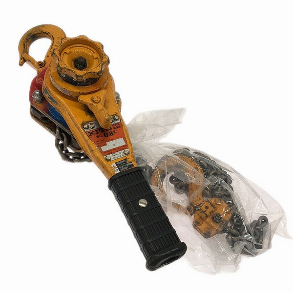 ☆中古品2個セット KITO キトー レバーブロック L5形 LB008 荷重0.8ton/800kg 揚程1.5m レバーホイスト ガッチャ 荷揚げ機 荷締め機135553 - 6