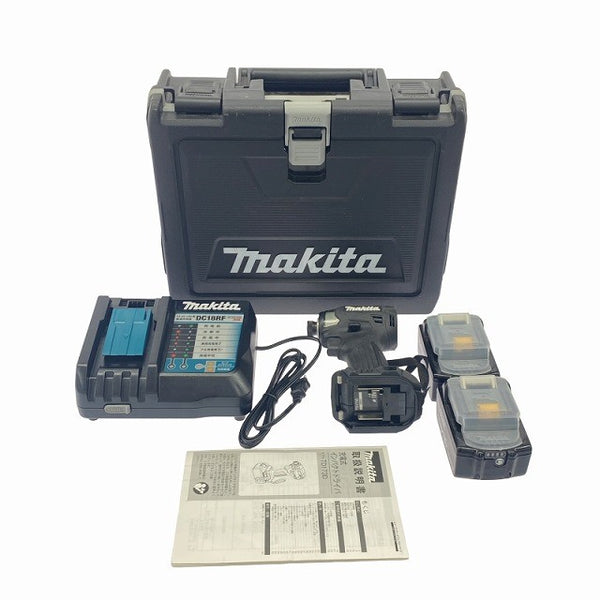 ☆美品☆makita マキタ 18V 充電式インパクトドライバ TD173DRGXB 黒/ブラック バッテリー2個(18V 6.0Ah) 充電器 ケース付119073 - 3