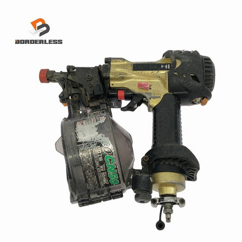 ☆中古品☆HITACHI 日立工機 50mm 高圧 ロール釘打機 NV50HMC 金/ゴールド ロール釘打ち機 エア釘打機 エア釘打ち機 コイルネイラ131775