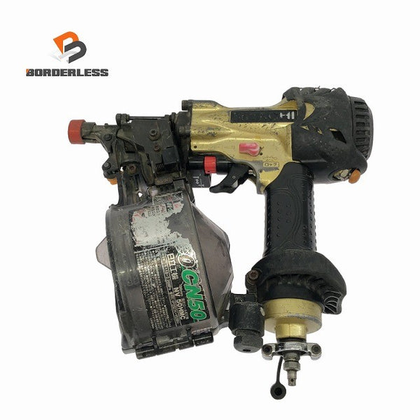 ☆中古品☆HITACHI 日立工機 50mm 高圧 ロール釘打機 NV50HMC 金/ゴールド ロール釘打ち機 エア釘打機 エア釘打ち機 コイルネイラ131775 - 1