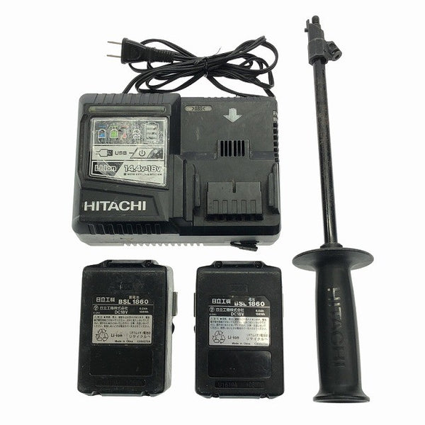 ☆中古品☆HITACHI 日立工機 18V 13mm コードレス振動ドライバドリル DV18DBL2 バッテリー2個(18V 6.0Ah)充電器付 穴あけ - 10