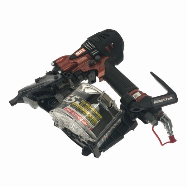 ☆未使用品☆ MAX マックス 65mm 高圧釘打機スーパーネイラ HN-65N4(D)-R AEROSTAR/エアロスター マイスターレッド135356 - 4