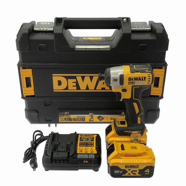 ☆中古品☆DEWALT デウォルト 18V コードレスインパクトドライバー DCF887M2 バッテリ2個(4.0Ah) 充電器 ケース付 充電式129034 - 3