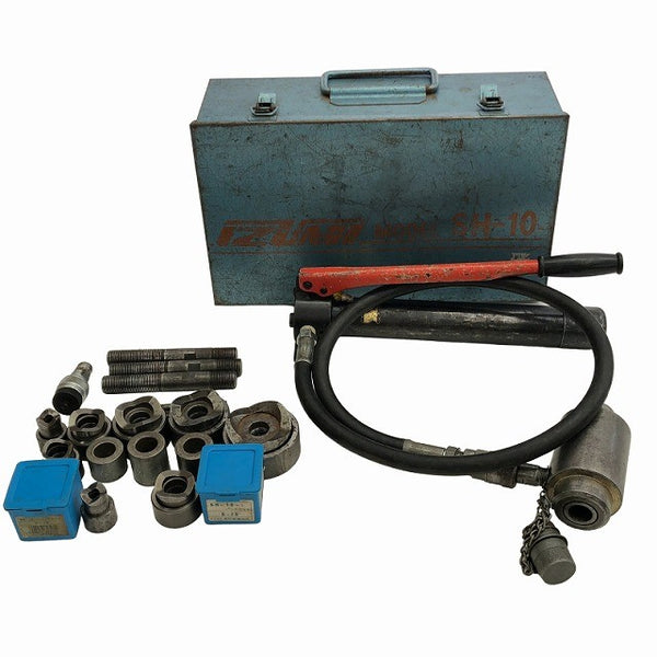 ☆中古品☆IZUMI イズミ 泉精器 油圧式パンチャー SH-10-1 油圧ポンプ ケース付 手動式 ノックアウトパンチャー133259 - 3
