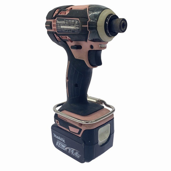 ☆比較的綺麗☆ makita マキタ 14.4V 充電式インパクトドライバ TD138D ピンク バッテリ2個(3.0Ah) 充電器付131782 - 3