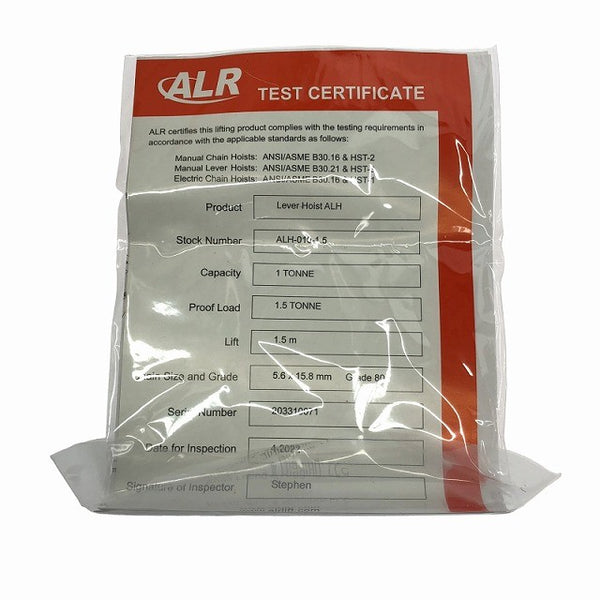 ☆未使用品☆ALR 1t レバーホイスト ALH-010-1.5 3個 揚程1.5m 荷揚げ 吊り具 荷締め130122 - 10
