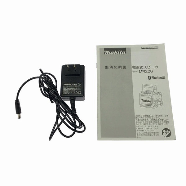 ☆美品☆makita マキタ 10.8V/14.4V/18V/100V 充電式スピーカー MR200B 黒 本体＋ACアダプタ付 コードレス ポータブルスピーカー 116668 - 10