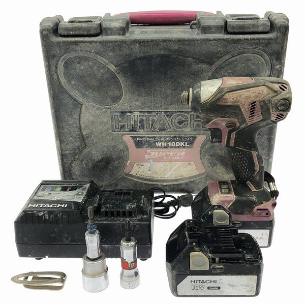☆中古品☆HITACHI 日立工機 18V コードレスインパクトドライバー WH18DKL バッテリ2個(3.0Ah) 充電器 ケース付 充電式134302 - 3