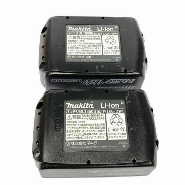 ☆未使用箱なし2個セット☆makita マキタ 18V 6.0Ah 純正 リチウムイオンバッテリー BL1860B 残量表示付 リチウムイオン電池129486 - 10
