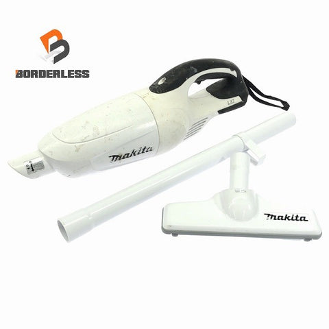 ☆中古品☆makita マキタ 18V 充電式クリーナー CL180FD 白 本体＋パイプ＋ノズル付 コードレス バッテリー式 掃除機