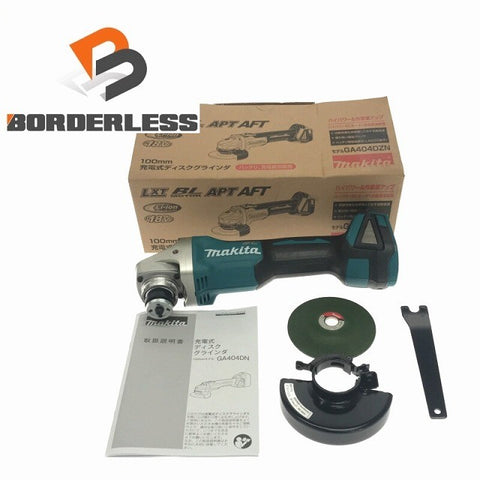 ☆未使用品☆ makita マキタ 18V 100m 充電式ディスクグラインダー GA404DZN 青/ブルー 本体+パーツ 研磨 研削127854