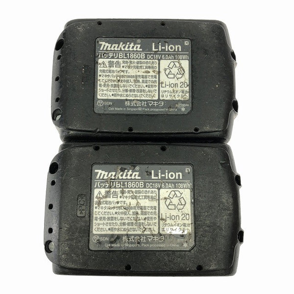 ☆中古品3点☆makita マキタ 18V 6.0Ah 純正 リチウムイオンバッテリー BL1860B 2個 残量表示付 充電器 DC18RC 蓄電池137173 - 10