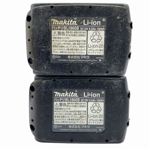 ☆中古品2点※5回と51回☆makita マキタ 18V 6.0Ah 純正 リチウムイオンバッテリー BL1860B 残量表示有 雪マーク 飛行機マーク130375 - 10