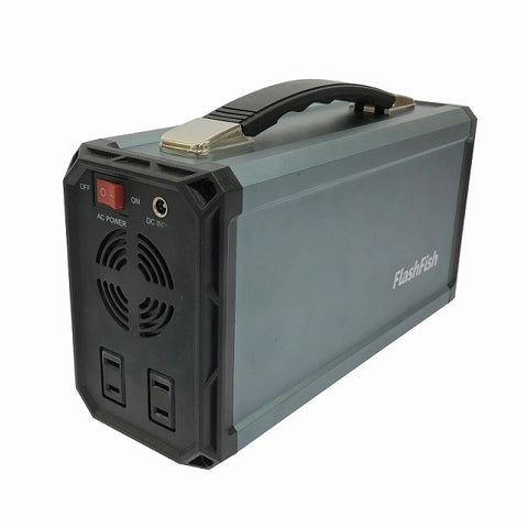 中古美品☆ FlashFish フラッシュフィッシュ ポータブル電源 G300 本体＋ACアダプタ 車中泊 アウトドア キャンプ 防災125866 - 0