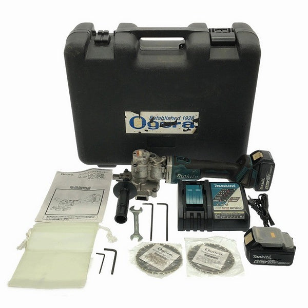 ☆中古品☆Ogura オグラ 18V コードレスツライチカッター HSC-20BL バッテリ2個(18V 6.0Ah)充電器 チップソー2枚 ケース付 鉄工115371 - 3
