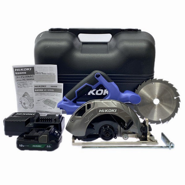 ☆美品☆HiKOKI ハイコーキ 18V 165mm コードレス丸のこ FC1806DA(BG) バッテリ1個(2.0Ah) 充電器 ケース付 充電式マルノコ130189 - 3