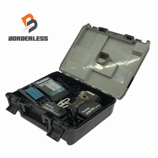 ☆中古美品☆makita マキタ 18V 充電式インパクトドライバー TD173DRGXO バッテリー2個(18V 6.0Ah)充電器 ケース付 締付け113727 - 1