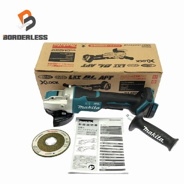 ☆未使用品☆makita マキタ 18V 100mm 充電式ディスクグラインダ GA420DZ サイドグリップ 研削砥石 説明書付 XLOCK 自動変速 APT 115460 - 1