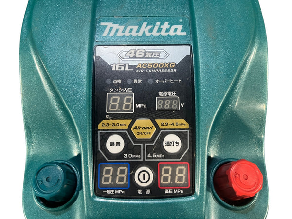 ☆比較的綺麗です☆makita マキタ 100V 50/60Hz エアコンプレッサー AC500XG 青 16L エアーコンプレッサー エア工具135337 - 8