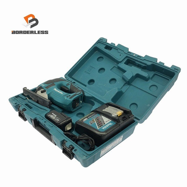 ☆中古品☆makita マキタ 14.4V 充電式ジグソー JV142D バッテリ1個(3.0Ah) 充電器 ケース付 コードレス 電気のこぎり 電動ノコギリ125898 - 1