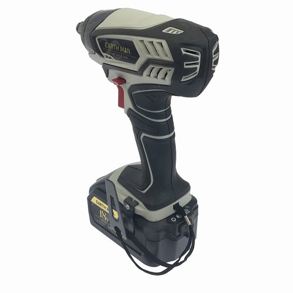 ☆未使用品☆EARTH MAN アースマン 充電式インパクトレンチ IW-180LiB バッテリー1個(18V 3.0Ah) 充電器 ケース付 コードレス - 7