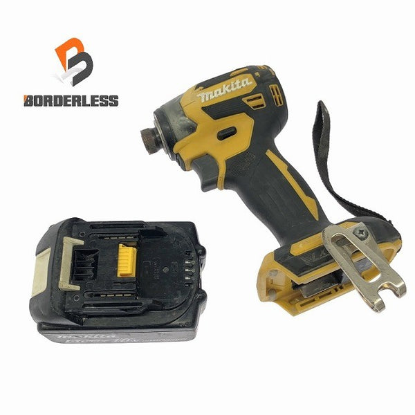 ☆中古品☆ makita マキタ 18V 充電式インパクトドライバ TD173D 黄/イエロー 本体+バッテリー1個(18V 6.0Ah) 116480 - 1