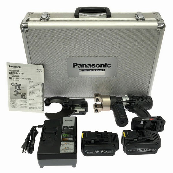 ☆未使用品☆Panasonic パナソニック 14.4V/18V 充電ケーブルカッター EZ45A6K-B バッテリ2個(18V 5.0Ah)充電器 ケース付き132782 - 3